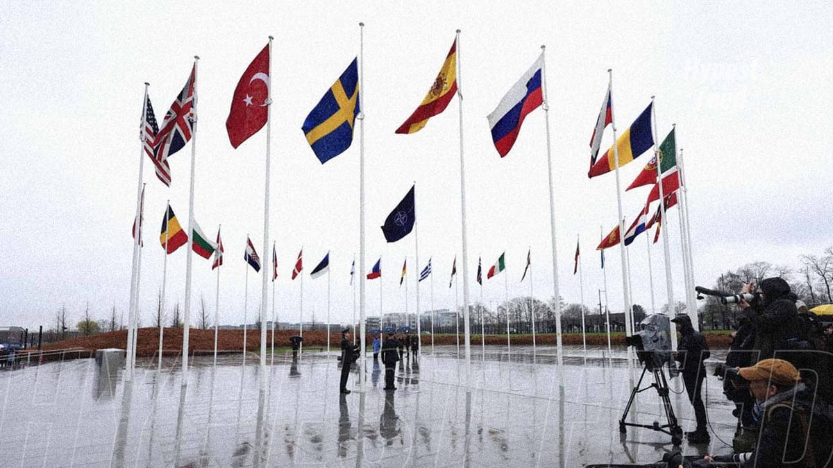 Sweden joins NATO as its 32nd member, celebrated with the raising of its flag at NATO headquarters.