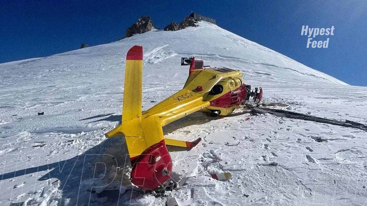 Rescuers survive helicopter crash in Italy, persevere to save trapped mountaineer