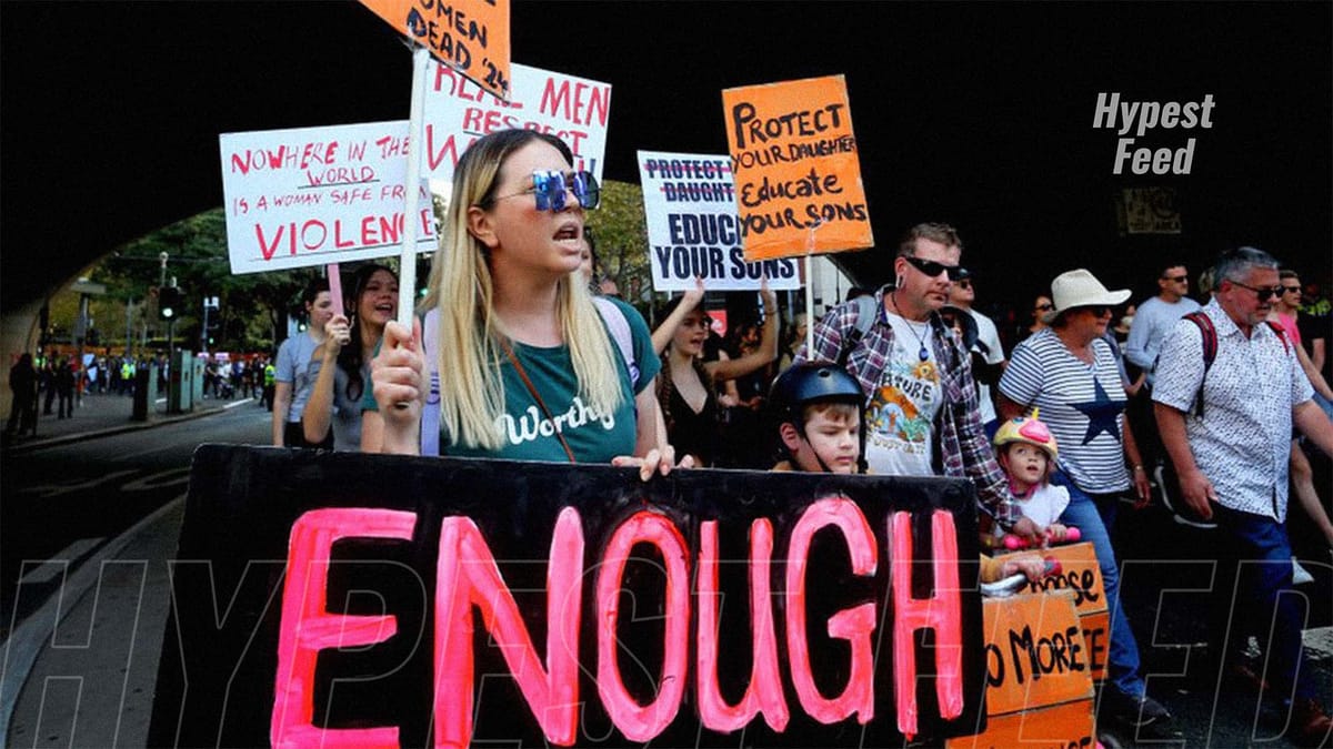 "Australians demand stricter laws against violence on women post killings."