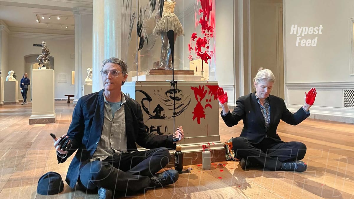 Climate activist charged for defacing sculpture at National Gallery of Art.