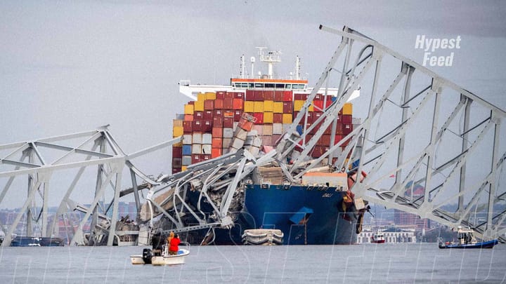 Emergency responders capture the dramatic moment of Baltimore's Key Bridge collapsing